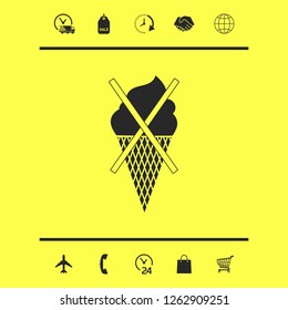 No ice cream symbol icon. Graphic elements for your design