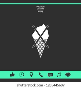 No ice cream symbol icon. Graphic elements for your design