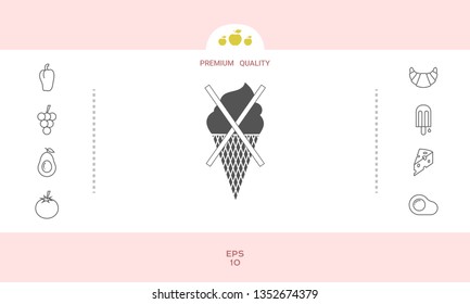 No ice cream symbol icon. Graphic elements for your design