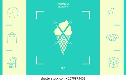 No ice cream symbol icon. Graphic elements for your design