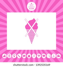 No ice cream symbol icon. Graphic elements for your design