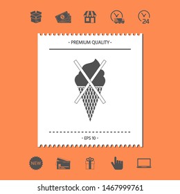 No ice cream symbol icon. Graphic elements for your design