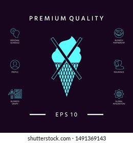 No ice cream symbol icon. Graphic elements for your design