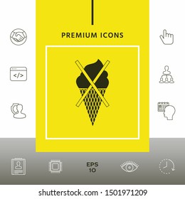 No ice cream symbol icon. Graphic elements for your design