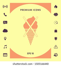 No ice cream symbol icon. Graphic elements for your design