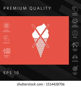 No ice cream symbol icon. Graphic elements for your design
