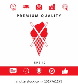 No ice cream symbol icon. Graphic elements for your design