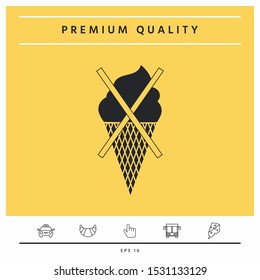 No ice cream symbol icon. Graphic elements for your design