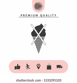 No ice cream symbol icon. Graphic elements for your design