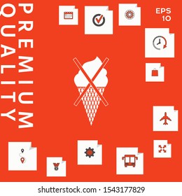 No ice cream symbol icon. Graphic elements for your design