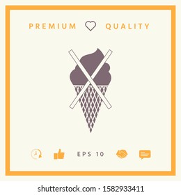 No ice cream symbol icon. Graphic elements for your design