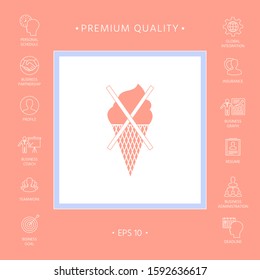 No ice cream symbol icon. Graphic elements for your design
