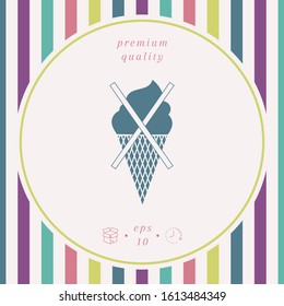 No ice cream symbol icon. Graphic elements for your design
