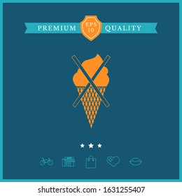 No ice cream symbol icon. Graphic elements for your design