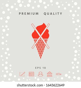 No ice cream symbol icon. Graphic elements for your design