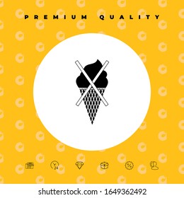 No ice cream symbol icon. Graphic elements for your design