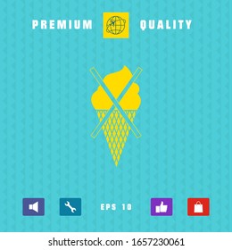 No ice cream symbol icon. Graphic elements for your design