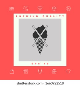 No ice cream symbol icon. Graphic elements for your design