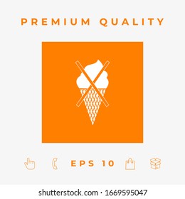 No ice cream symbol icon. Graphic elements for your design