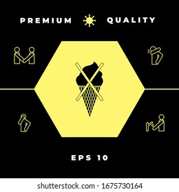 No ice cream symbol icon. Graphic elements for your design