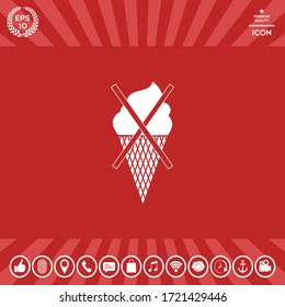 No ice cream symbol icon. Graphic elements for your design