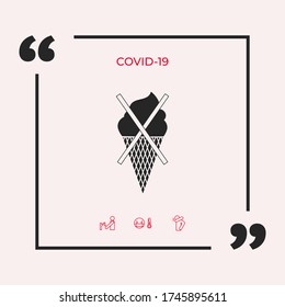 No ice cream symbol icon. Graphic elements for your design