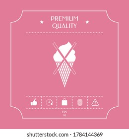 No ice cream symbol icon. Graphic elements for your design