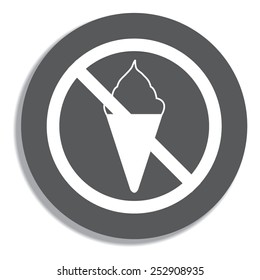 No ice cream symbol on a grey background