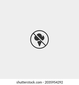 No hay símbolo de icono del vector de helado
