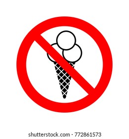 No ice cream vector icon.