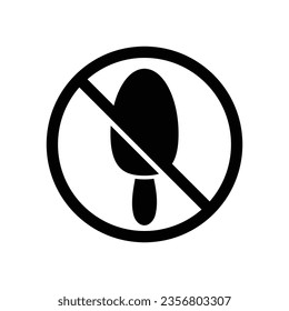  No ice cream vector. Not allow ice cream sign. The red circle prohibiting sing 