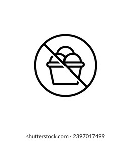 No ice cream vector. Not allow enter  ice cream sign. 