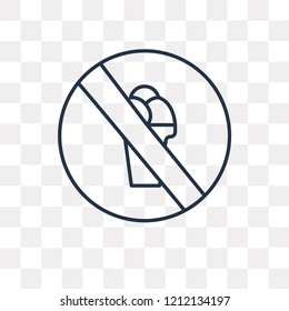 No ice cream vector outline icon isolated on transparent background, high quality linear No ice cream transparency concept can be used web and mobile