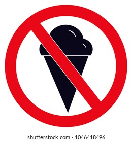 No ice cream vector. No ice symbol prohibited.