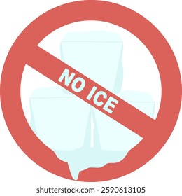 No ice prohibition sign vector illustration