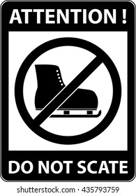 No ice skate, ice-skate, ice-skating and skating prohibited symbol. Sign indicating the prohibition or rule. Warning and forbidden. Flat design. Vector illustration. Easy to use and edit. EPS10.