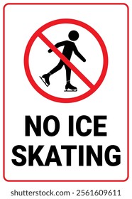 No Ice Skating Sign Vector Illustration