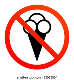 No ice-cream sign, vector illustration