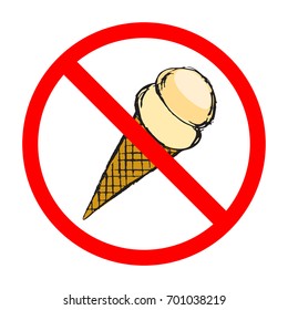 No Icecream Sign Vector Illustration Stock Vector (Royalty Free ...