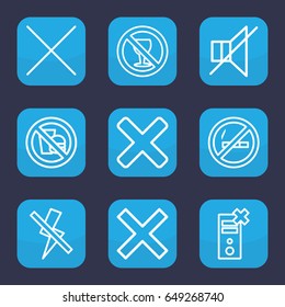 No icon. set of 9 outline no icons such as cancel