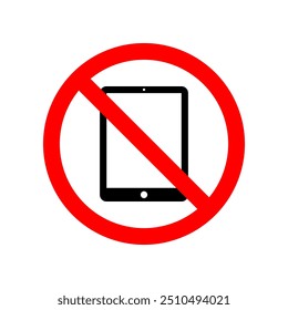kein Symbol oder nicht mit Tablet-Telefon, flachen Design-Vektor