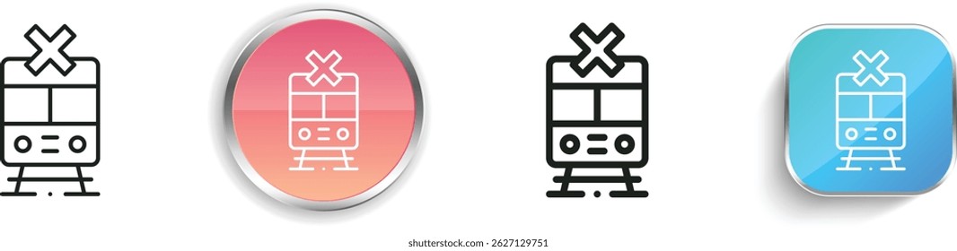 No icon. Thin Linear, Regular and Button Style Design Isolated On White Background