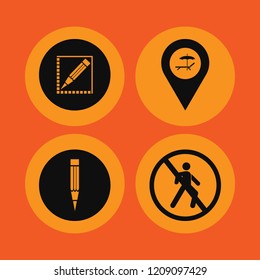 no icon. no vector icons set pencil, no pedestrian crossing and beach location