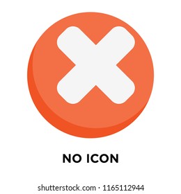 No icon vector isolated on white background, No transparent sign , question symbols