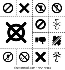 No icons. set of 13 editable filled no icons such as dislike, prohibited, cancel