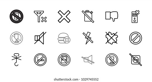 No Icons Set 18 Editable Outline Stock Vector (Royalty Free) 1029745552 ...