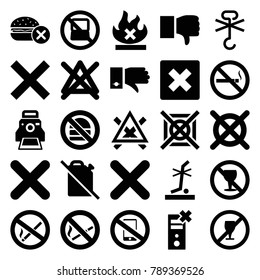 No icons. set of 25 editable filled no icons such as dislike, cancel, cross