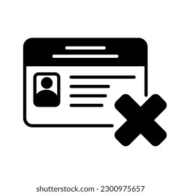 no id card. no identitiy card icon vector. isolated background