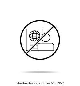 No id, global, profile, document icon. Simple thin line, outline vector of hotel service ban, prohibition, forbiddance icons for ui and ux, website or mobile application