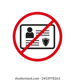 No ID required symbol. Identity not needed sign. Access without identification concept. Vector illustration. EPS 10.